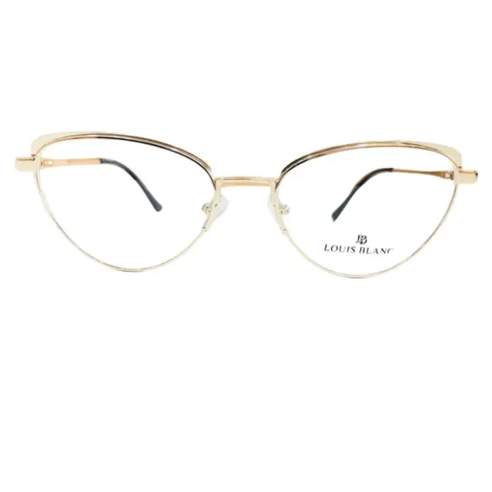 Vue multi-angles de lunettes œil de chat dorées, branches fines, plaquettes ajustables et extrémités noires, style pro.