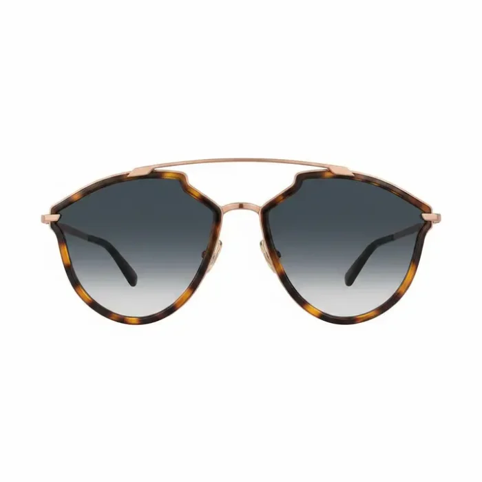 Dior lunette de soleil femme monture angulaire Dior lunette de soleil femme avec monture métallique angulaire, détails marron et verres sombres dégradés.