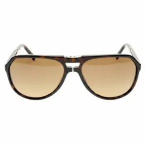 Dolce & Gabbana lunettes de soleil aviateur en métal avec double pont et verres teintés brun.