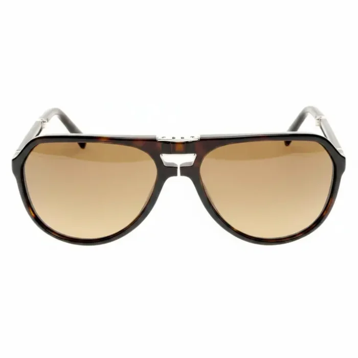 Dolce & Gabbana lunettes de soleil aviateur en métal avec double pont et verres teintés brun.