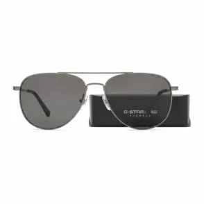 Deux personnes portent une G-Star RAW lunette de soleil à monture fine en métal avec verres teintés et branches métalliques.
