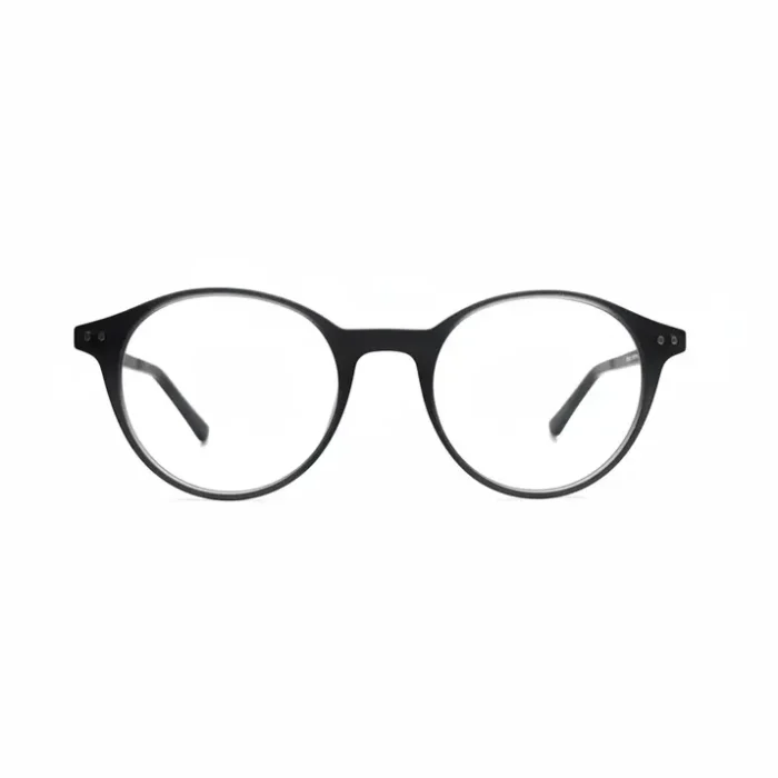 Lunette clip fixée sur une monture de lunettes de vue, avec verres teintés pour protéger du soleil.