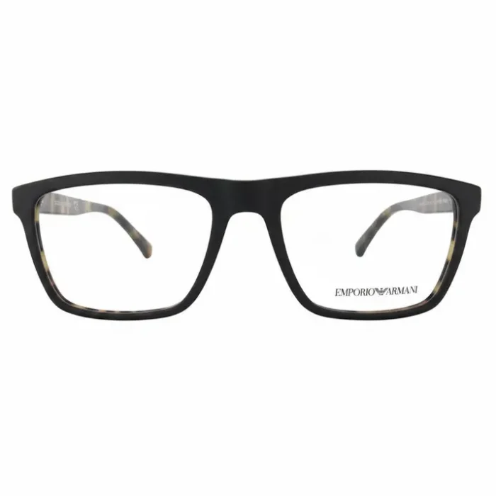 Lunette de vue Emporio Armani homme rectangulaire noire Lunette de vue Emporio Armani homme rectangulaire noire, verres transparents et logo Emporio Armani visible sur la branche.