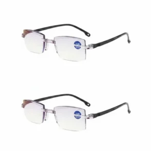 Lunette de vue de loin et de pres avec monture élégante, vue de face, mettant en valeur le design et la forme des verres.